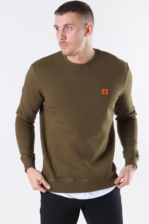 Les Deux Dark Oliven Green/BUhrnt Orange Piece Sweatshirt