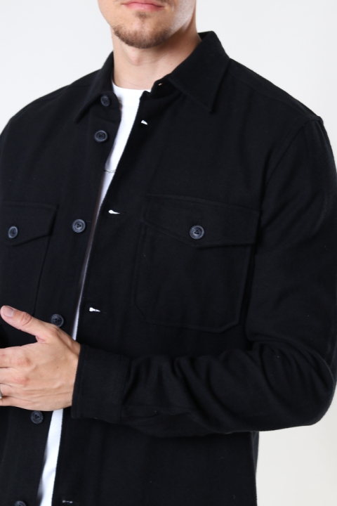 ONLY & SONS MILO LIFE LS SOLID OVERSHIRT Black