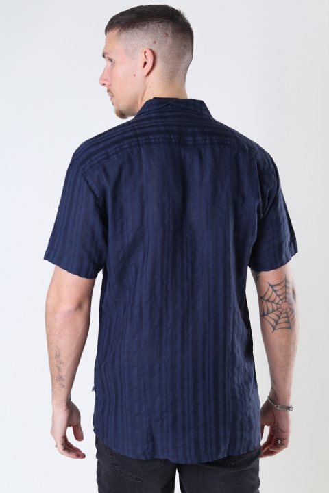 Kronstadt Cuba Linen striped Hemd Navy