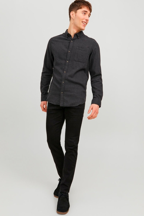 Jack & Jones Classic Melange Hemd L/S Dark Grey Melange