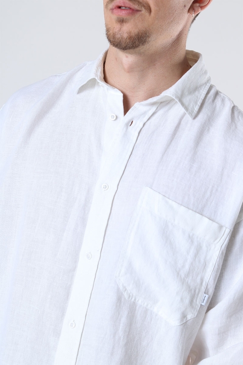 Woodbird Stoll Linen Hemd Off White