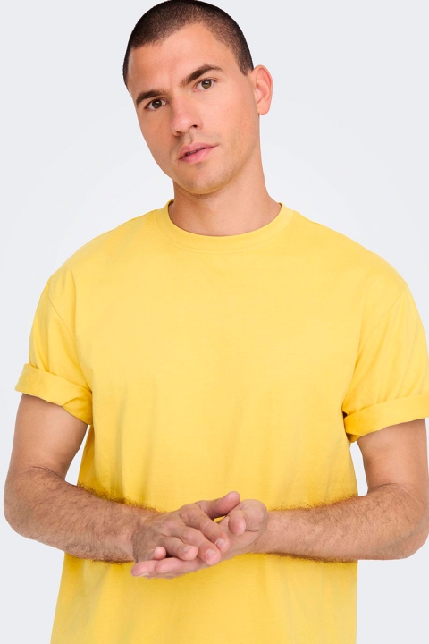 ONLY & SONS FRED BASIC OVERSIZE TEE Ochre