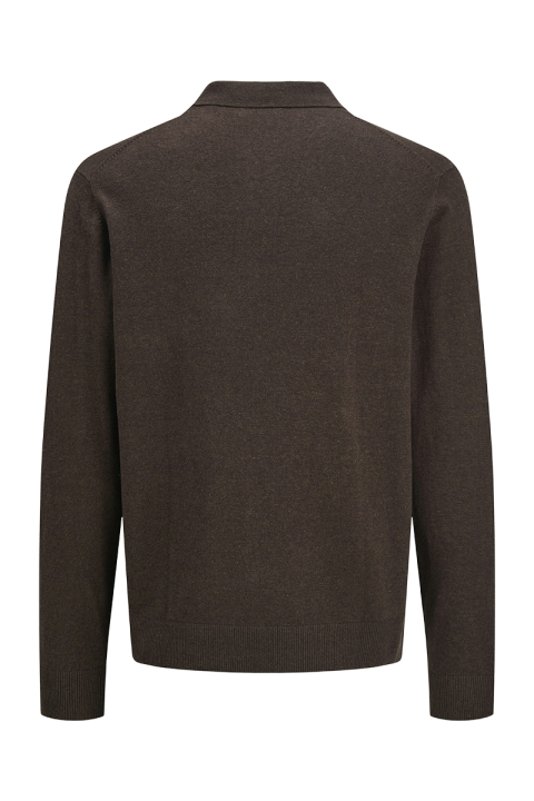 Jack & Jones Emil Knit Polo Half Zip LS Mulch