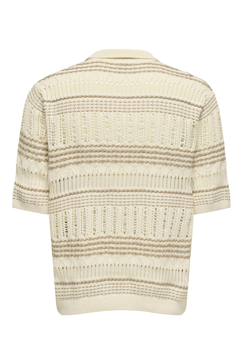 ONLY & SONS Karlos Relaxed Fit SS Resort Knit Polo Vanilla Ice