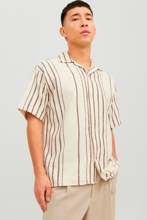 Jack & Jones Cabana Stripe Hemd SS Chestnut