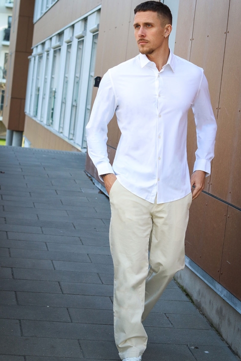 Jack & Jones Active Muscle Fit Stretch Hemd White