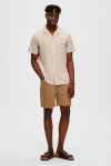 Selected SLHREGNEW-LINEN Hemd SS RESORT W Kelp