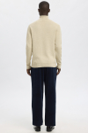 Selected Dane LS Structure Knit Roll Neck Oatmeal