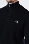 Fred Perry PIQUE HALF-ZIP JMPR 102 Black