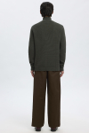 Selected Dane LS Structure Knit Kalf Zip Deep Forest