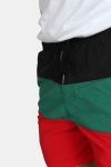 Urban Classics Color Block Badehose Firered/Black/Green