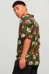 Jack & Jones Jeff Resort Floral Hemd SS Olive Night