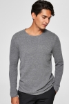 Selected Rocky Crew Neck Stricken Medium Grey Melange