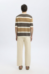 Selected Ginger SS Knit Relaxed Fit Stripe Tee Egret