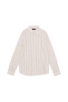 Clean Cut Copenhagen Jamie Cotton Linen Striped Hemd LS Khaki/Ecru