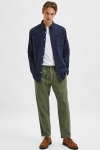 Selected SLHSLIMTAPERED-NEWTON LINEN PANTS W Olivine