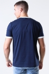 Fred Perry Taped Ringer T-Hemd Carbon Blue