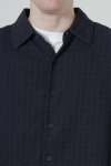 ONLY & SONS Latham LS Linen Structure Hemd Dark Navy