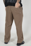 Solid Allan Elsticated Wide Fit Linen Pants Shitake
