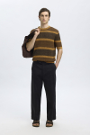Selected Ginger SS Knit Relaxed Fit Stripe Tee Chipmunk