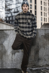 Fat Moose Forest flannel Hemd Navy/Moss check 007