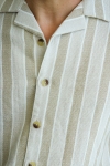 ONLY & SONS Trev Regular SS Structure Stripe Hemd Vintage Khaki