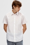 Selected Regular New Linen Hemd SS White
