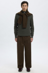 Selected Dane LS Structure Knit Kalf Zip Deep Forest