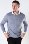 Kronstadt Johs Merino crew neck knit Grey mel