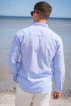 Selected Slim Sun Linen Hemd LS Cashmere Blue / White
