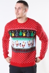 Only & Sons Xmas 7 Funny Top Stricken Pompeian Red