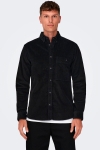 ONLY & SONS New Terry Corduroy LS Hemd Black