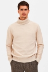 Selected Axel Ls Knit Roll Neck Oatmeal