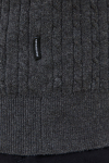 Jack & Jones Emil Knit Cable Crew Neck Dark Grey Melange