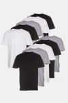 Denim Project T-Hemd 10-pack Black/White/ Light Grey Melange