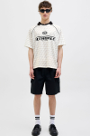 Jack & Jones Retreat AOP Mesh Open Collar Polo SS Cloud Dancer