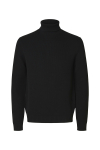 Selected Dane LS Structure Knit Roll Neck Black