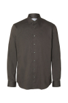Selected Performance Stretch LS Hemd Morel Mixed Black