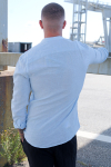ONLY & SONS Caiden LS Linen Mao Hemd Cashmere Blue