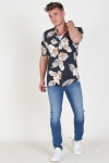 Jack & Jones JPRHAWAII Resort Hemd S/S AOP Black