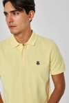 Selected Aro S/S Embroidery Polo Hemd W Noos Mellow Yellow