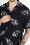 Jack & Jones Jeff Abstract Print Resort Hemd SS Black