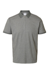 Selected Fave Zip Polo SS Medium Grey Melange