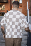 Jack & Jones Athletico Loose Fit Crochet Polo Hemd SS Desert Taupe