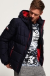 Superdry Sports Puffer Jacke Navy/Bright Red