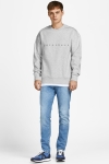 Jack & Jones COPENHAGEN BIG  SWEAT CREW NECK White Melange