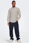 ONLY & SONS CAIDEN HALF PLACKET LINEN Hemd Chinchilla