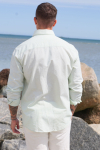 Selected Reg New Linen Hemd LS Vetiver