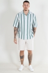 ONLY & SONS Tes Relax Slub Stripe SS Hemd Dark Forest