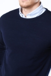 Clean Cut Copenhagen Merino Wool Crew Stricken Navy